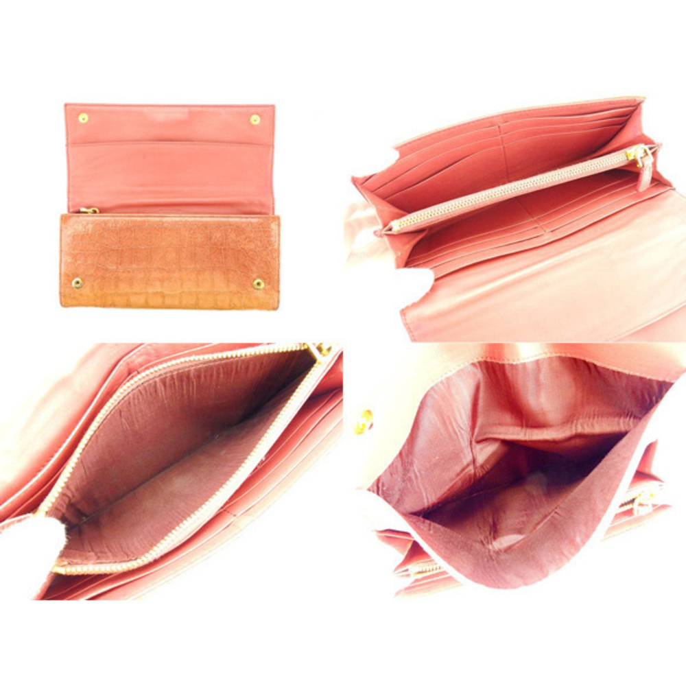 Miu Miu Long Wallet Long Wallet Crocodile Pink G9… - image 6
